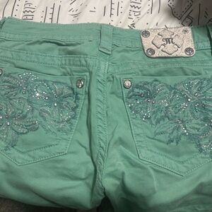 Embellished Mint Green Women’s Jeans